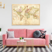 De wereld van de Mercator-projectie Canvas Afdruk (Insitu (Woonkamer))