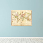 De wereld van de Mercator-projectie Canvas Afdruk (Insitu (Houten vloer))