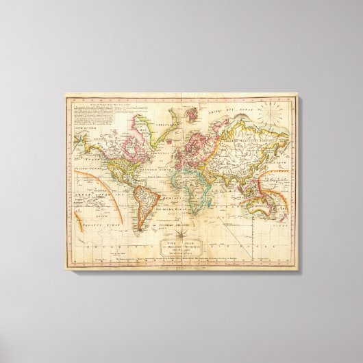 De wereld van de Mercator-projectie Canvas Afdruk (Voorkant)
