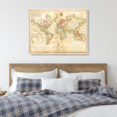 De wereld van de Mercator-projectie Canvas Afdruk (Insitu (Slaapkamer))