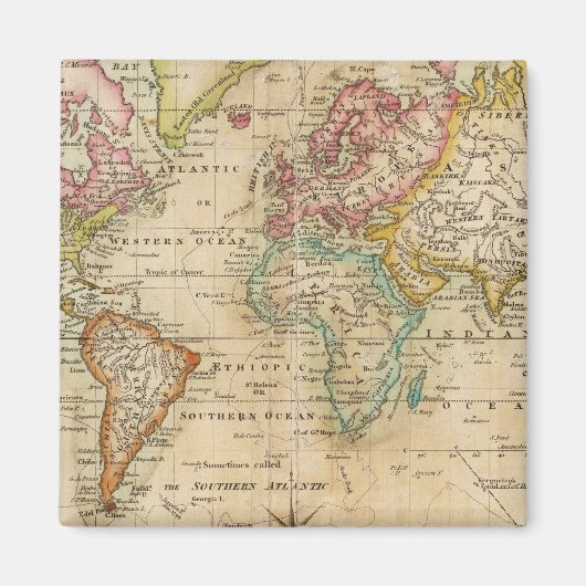 De wereld van de Mercator-projectie Magneet (Voorkant)