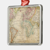 De wereld van de Mercator-projectie Metalen Ornament (Links)