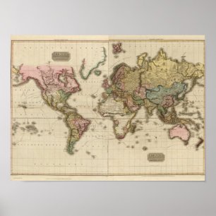 De wereld van de Mercator-projectie Poster