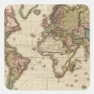 De wereld van de Mercator-projectie Vierkante Sticker