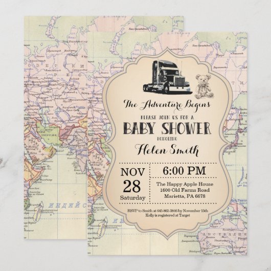 De Wereld van de Reizen van de Kaart van de Uitnod (Voorkant / Achterkant)