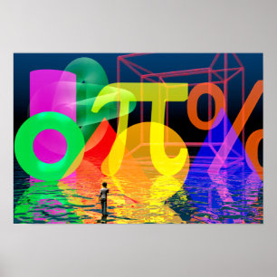 De wereld van de wiskunde poster