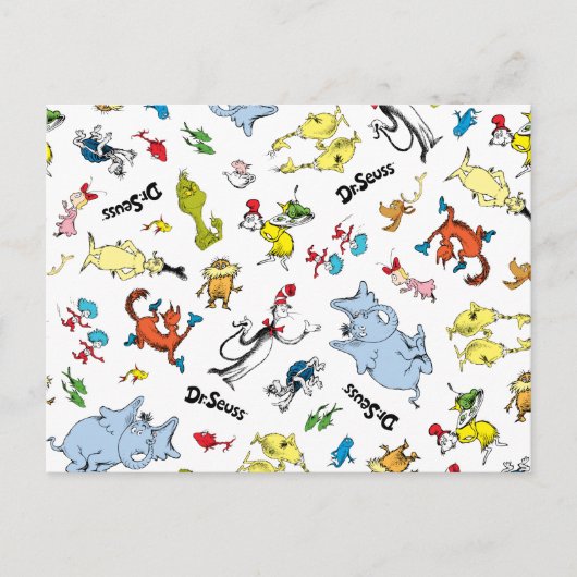 De wereld van Dr. Seuss-patroon Briefkaart (Voorkant)