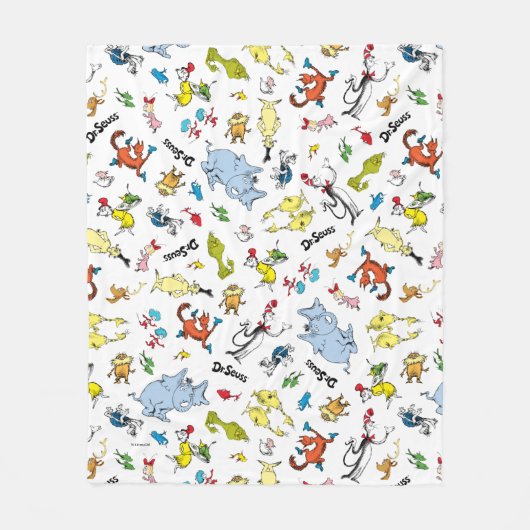 De wereld van Dr. Seuss-patroon Fleece Deken (Voorkant)