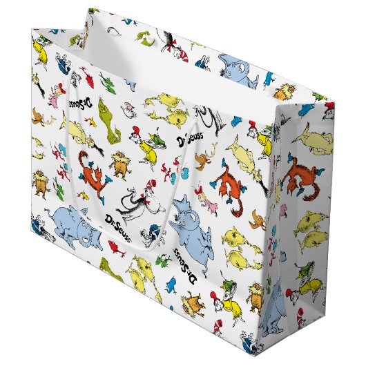 De wereld van Dr. Seuss-patroon Groot Cadeauzakje (Voorkant Gekanteld)