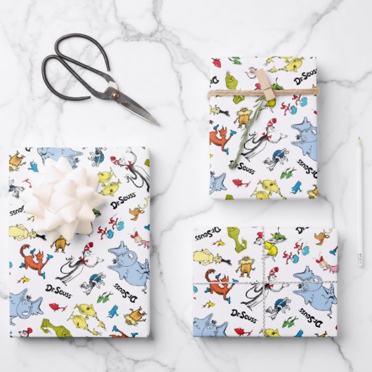 De Wereld van Dr. Seuss Patroon Inpakpapier Vel (Voorkant)