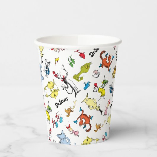De wereld van Dr. Seuss-patroon Papieren Bekers (Links)