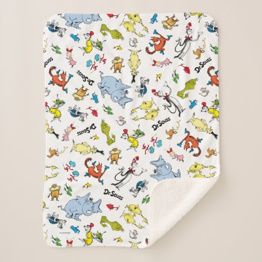 De wereld van Dr. Seuss-patroon Sherpa Deken (Voorkant)