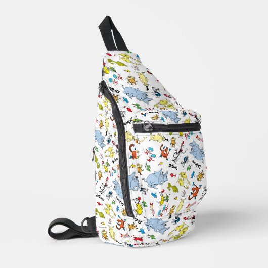 De wereld van Dr. Seuss-patroon Sling Bag (Linkerhoek)