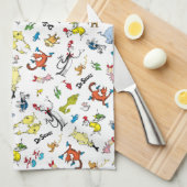 De wereld van Dr. Seuss-patroon Theedoek (Quarter Fold)