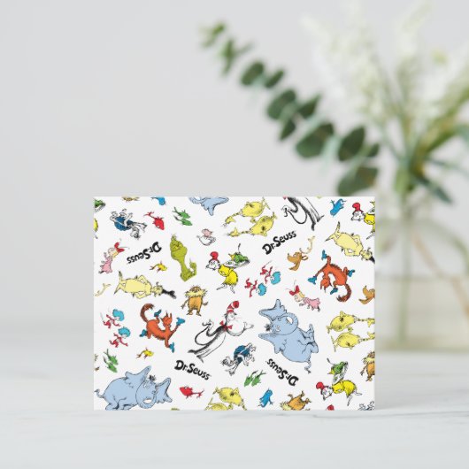 De wereld van Dr. Seuss Pattern Briefkaart (Staand voorkant)