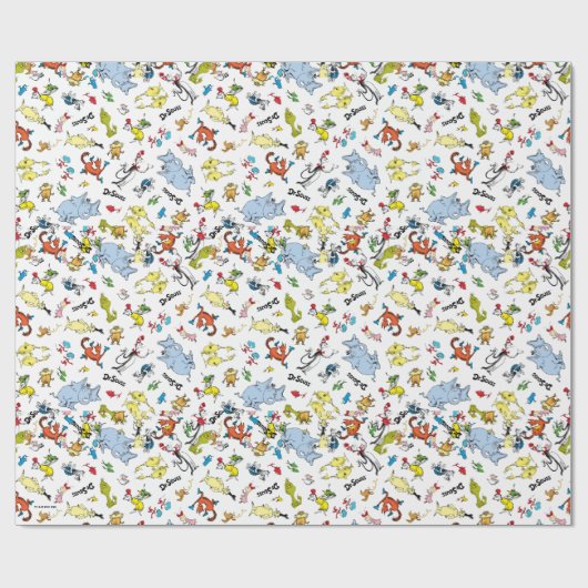 De wereld van Dr. Seuss Pattern Cadeaupapier (Vlak)