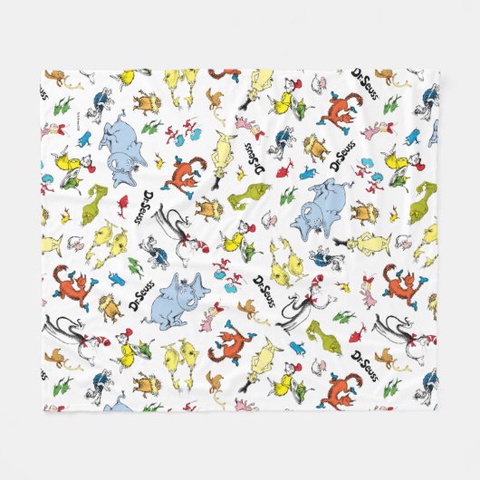 De wereld van Dr. Seuss Pattern Fleece Deken (Voorkant (Horizontaal))