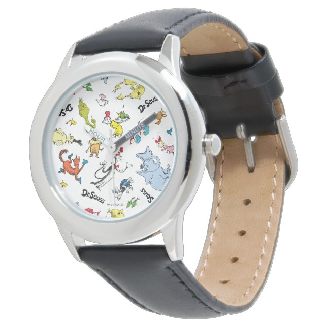 De wereld van Dr. Seuss Pattern Horloge (Gekanteld)