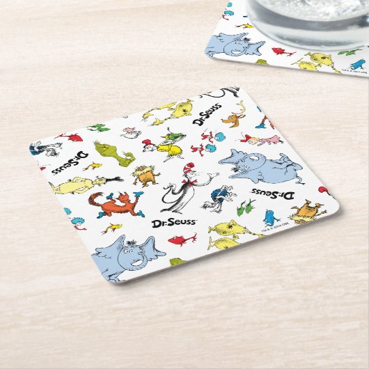 De wereld van Dr. Seuss Pattern Kartonnen Onderzetters (Schuin)