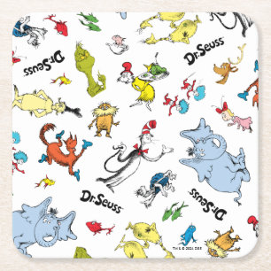 De wereld van Dr. Seuss Pattern Kartonnen Onderzetters