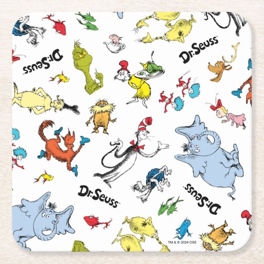 De wereld van Dr. Seuss Pattern Kartonnen Onderzetters (Voorkant)