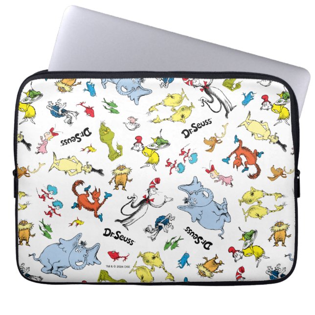 De wereld van Dr. Seuss Pattern Laptop Sleeve (Voorkant)