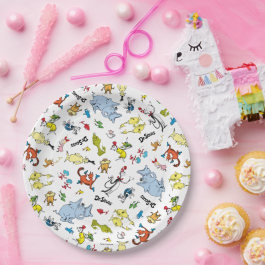De wereld van Dr. Seuss Pattern Papieren Bordje (Feest)