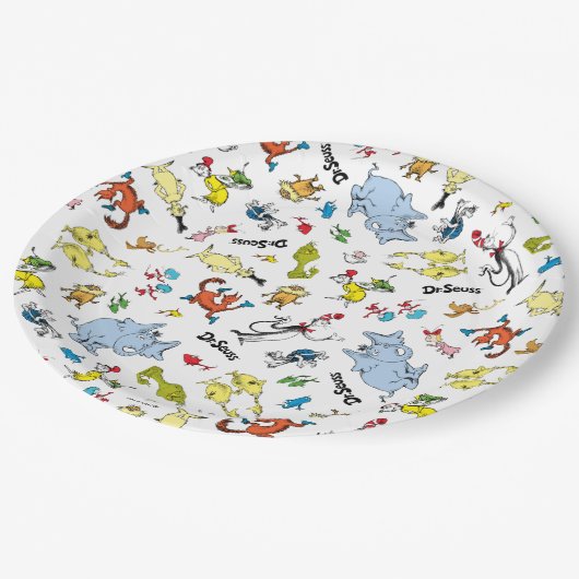 De wereld van Dr. Seuss Pattern Papieren Bordje (Gekanteld)