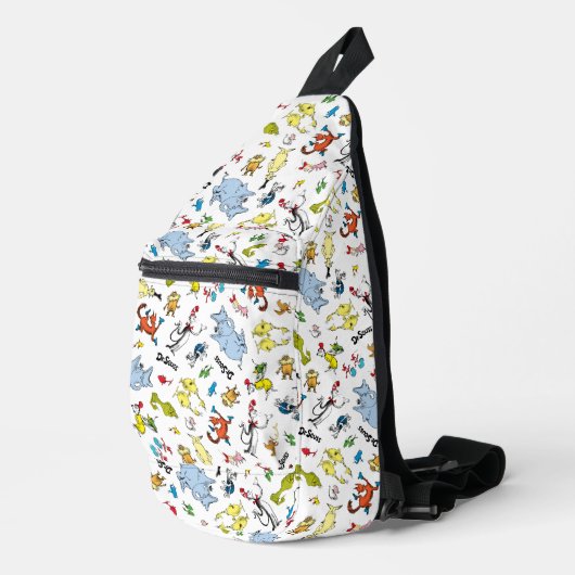 De wereld van Dr. Seuss Pattern Sling Bag (Rechterhoek)