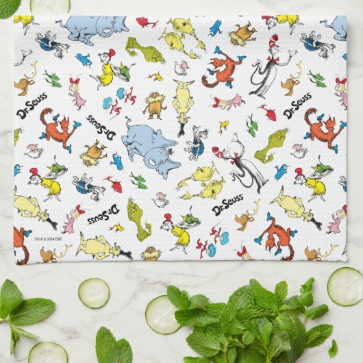 De wereld van Dr. Seuss Pattern Theedoek (Gevouwen)