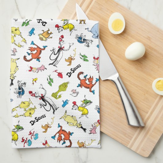 De wereld van Dr. Seuss Pattern Theedoek (Quarter Fold)
