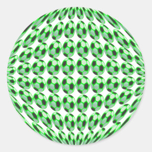 De wereld van groene Voetballen Sticker