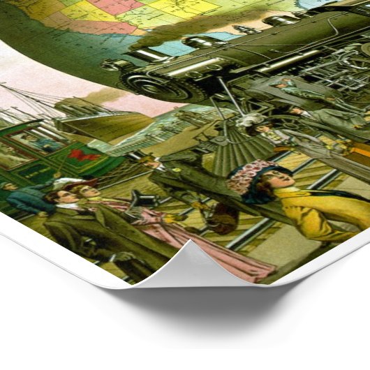 De wereld van het vervoer 1910 poster (Hoek)