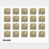 De wereld van Mercator, oostelijk deel Vierkante Sticker (Vel)