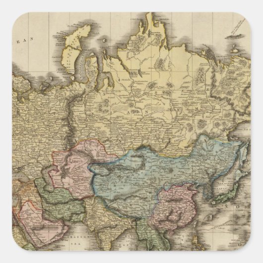 De wereld van Mercator, oostelijk deel Vierkante Sticker (Voorkant)