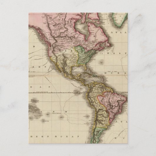 De wereld van Mercator, western deel Briefkaart (Voorkant)