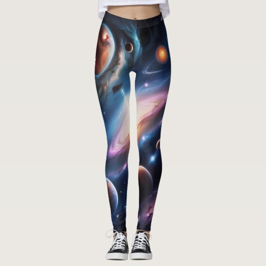 De wereld van planeten en sterren leggings (Voorkant)