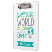 De wereld veranderen Een kind per keer Custom Klembord (Links)