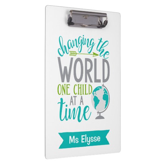 De wereld veranderen Een kind per keer Custom Klembord (Rechts)