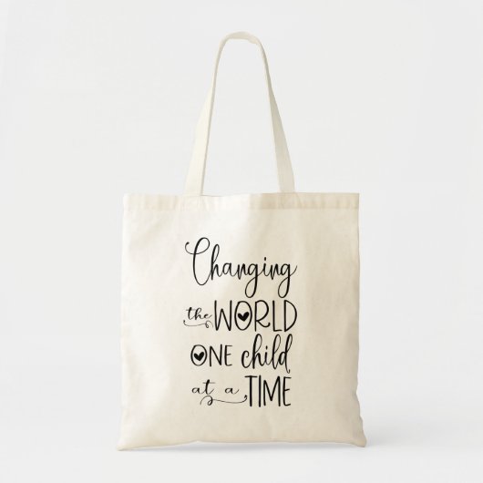 De wereld veranderen Een kind tegelijk leraar Tote Bag (Voorkant)