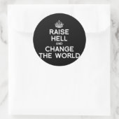 DE WERELD VERANDEREN EN VERANDEREN RONDE STICKER (Tas)