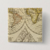 De wereld vierkante button 5,1 cm (Voorkant)