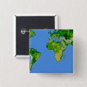 De wereld vierkante button 5,1 cm (Voorkant /achterkant)