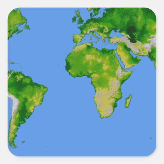 De wereld vierkante sticker (Voorkant)