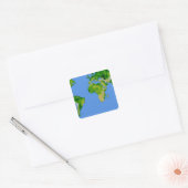 De wereld vierkante sticker (Envelop)