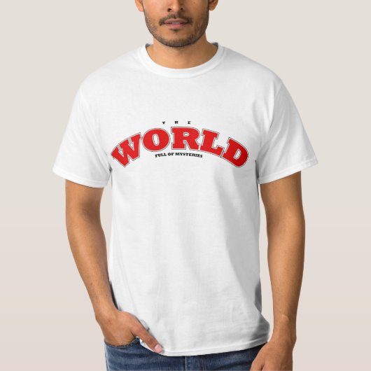 De wereld vol Mysteries vet typografie unisex T-shirt (Voorkant)