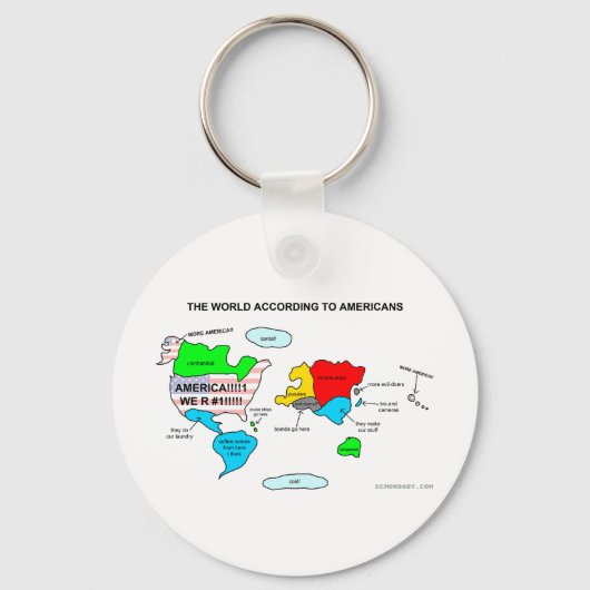 De wereld volgens Amerikanen Sleutelhanger (Voorkant)