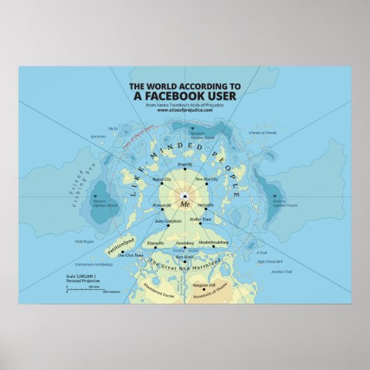 De wereld Volgens een Facebook-gebruiker Poster (Voorkant)