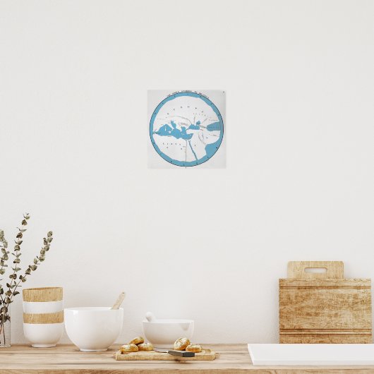 De wereld volgens Hecataeus Poster (Keuken)
