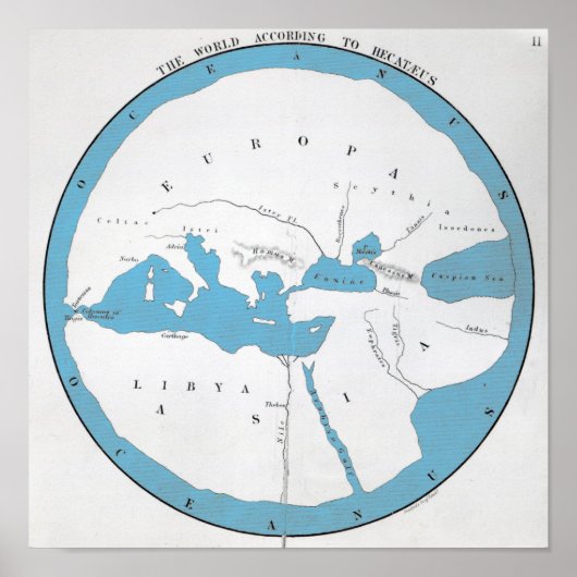 De wereld volgens Hecataeus Poster (Voorkant)